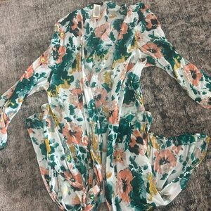Lucky Open Front Floral Tunic